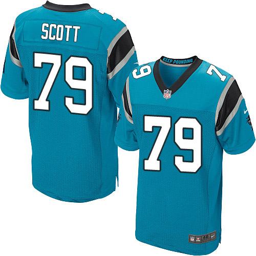 Men's Elite Chris Scott Nike Jersey Blue Alternate - #79 NFL Carolina Panthers